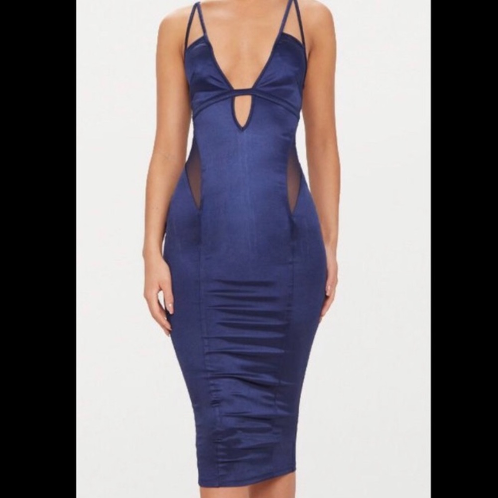 Blue satin dress